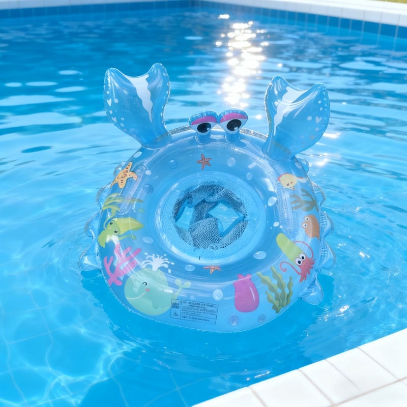 Бебешки плувен ринг с дизайн на раче за деца 0–4 г., надуваем ринг за подмишници, за момчета и момчета
