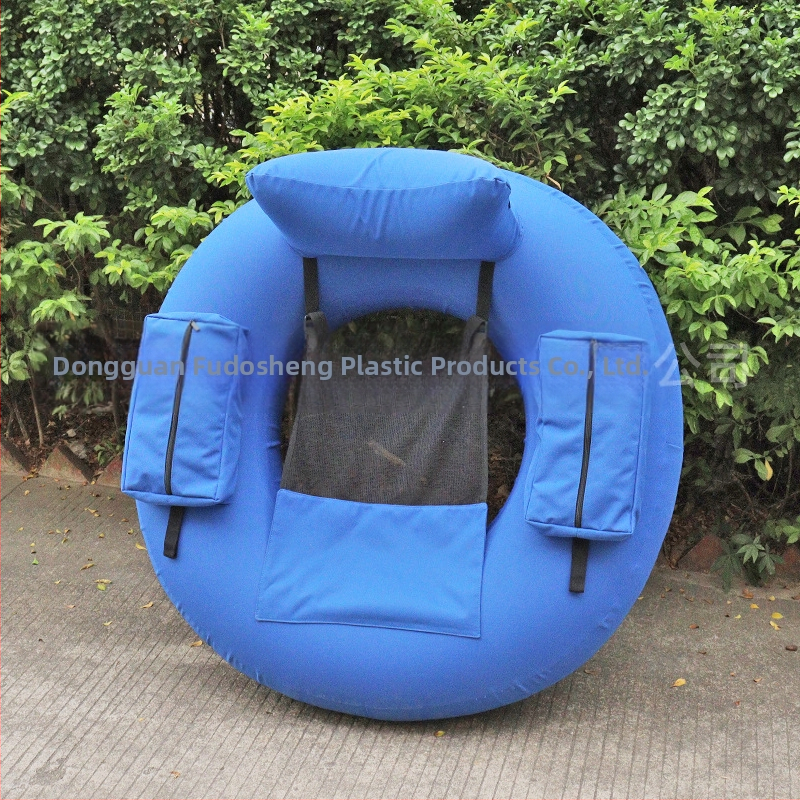 Nafukovacie vodné kreslo s PVC vnútornou výstelkou a textilným poťahom, modrá, 102 × 50 cm