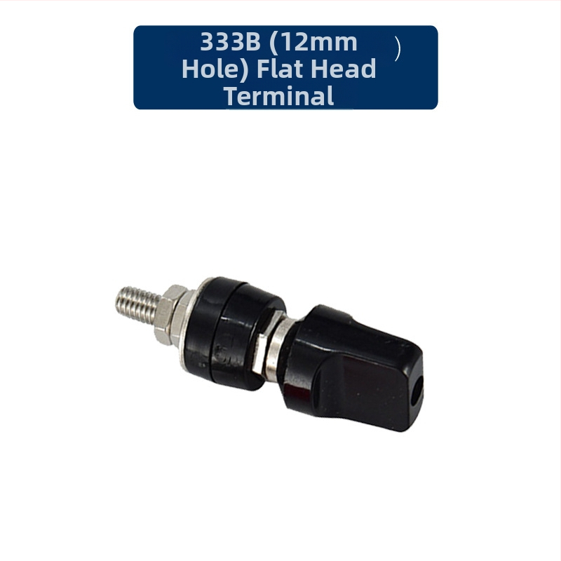 333B Terminálový blok, 6 mm meďová tyč, plochý kryt terminálu, 4 mm banánová zásuvka, 50 A vysoký prúd, Ø12