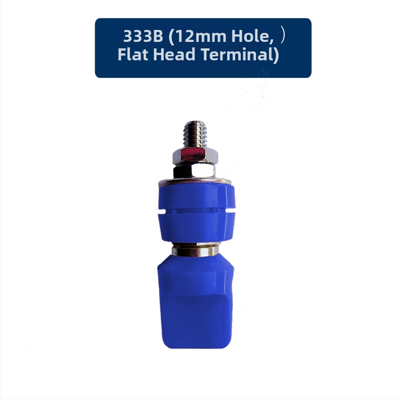 333B Terminálový blok, 6 mm meďová tyč, plochý kryt terminálu, 4 mm banánová zásuvka, 50 A vysoký prúd, Ø12