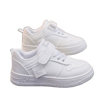 Dječje bijele tenisice, unisex, prozračne, casual s Velcro zatvaračem, niski model