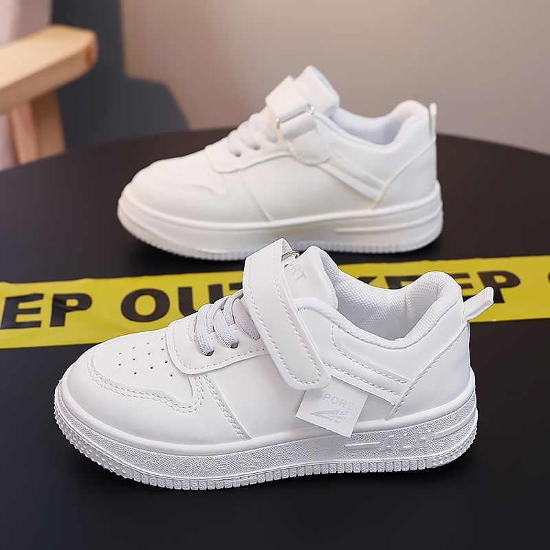Dječje bijele tenisice, unisex, prozračne, casual s Velcro zatvaračem, niski model