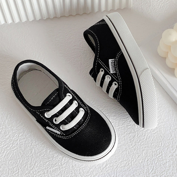 Dječje platnene tenisice u korejskom stilu, proljeće 2025, s Velcro zatvaračem, bez vezica, unisex, mekana potplat, casual tenisice