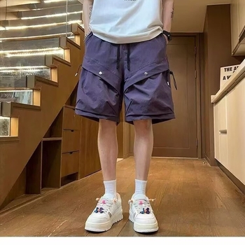 Cleanfit muški cargo šorc, ljeto, casual srednje duljine, s velikim džepovima, američki stil