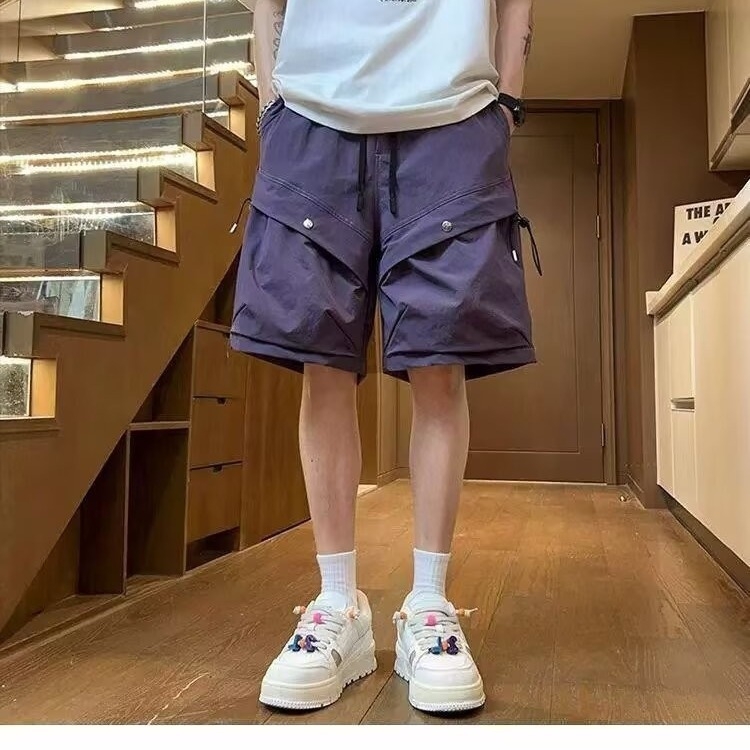 Cleanfit muški cargo šorc, ljeto, casual srednje duljine, s velikim džepovima, američki stil
