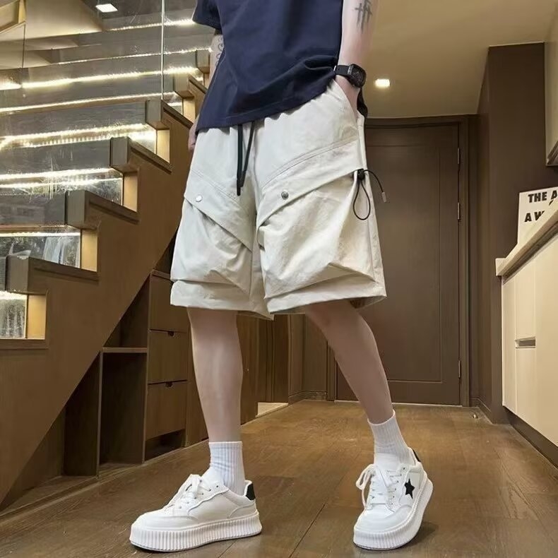 Cleanfit muški cargo šorc, ljeto, casual srednje duljine, s velikim džepovima, američki stil