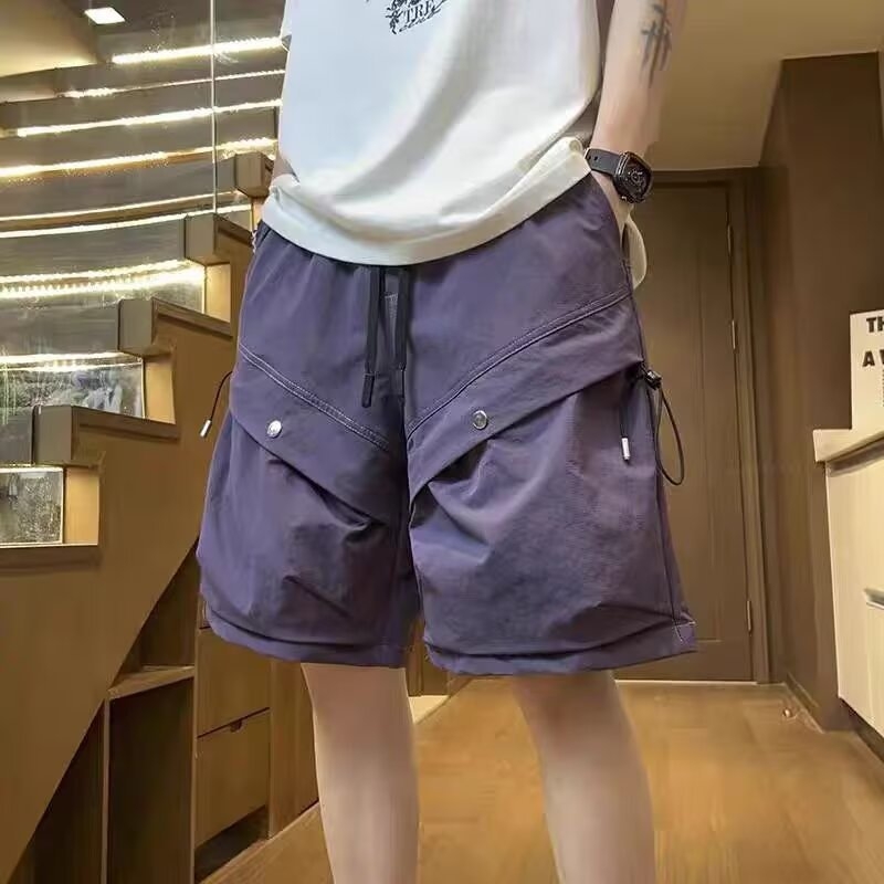 Cleanfit muški cargo šorc, ljeto, casual srednje duljine, s velikim džepovima, američki stil