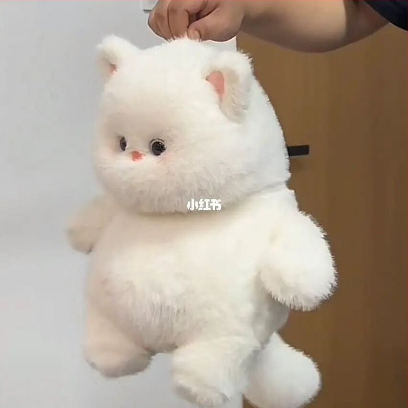 Meow It Cub biela mačka plyšová hračka, roztomilá mačacia bábika a vankúš