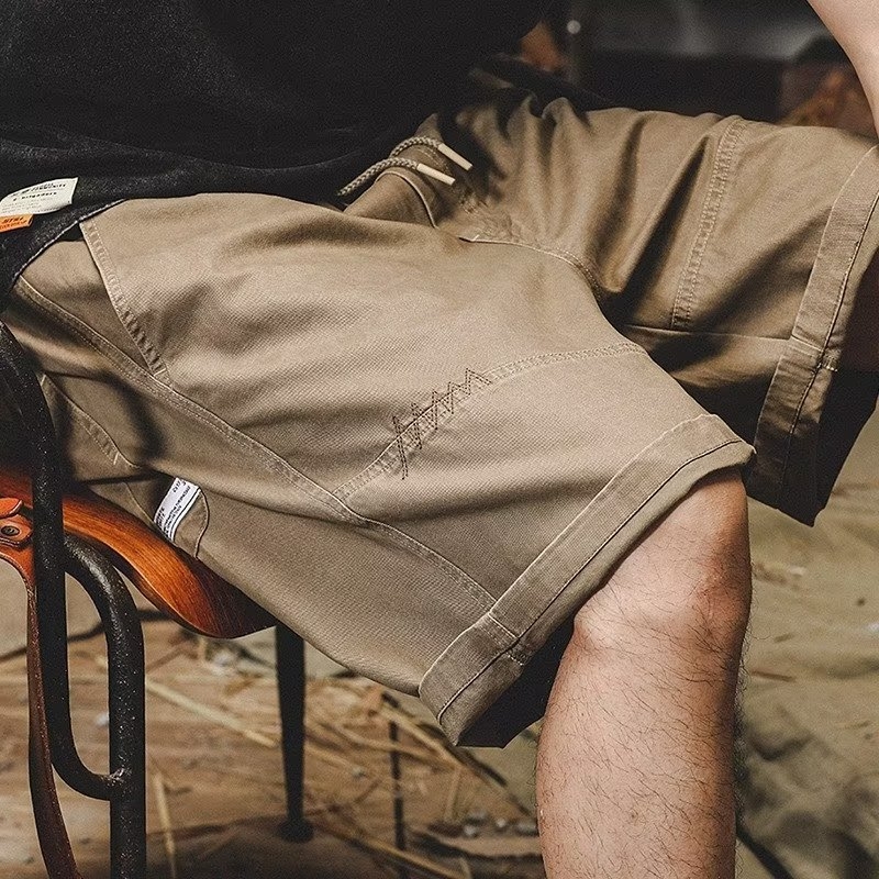 Muški teški retro radnički šorc, ljeto, labav kroj, japanski stil, plus veličina, casual