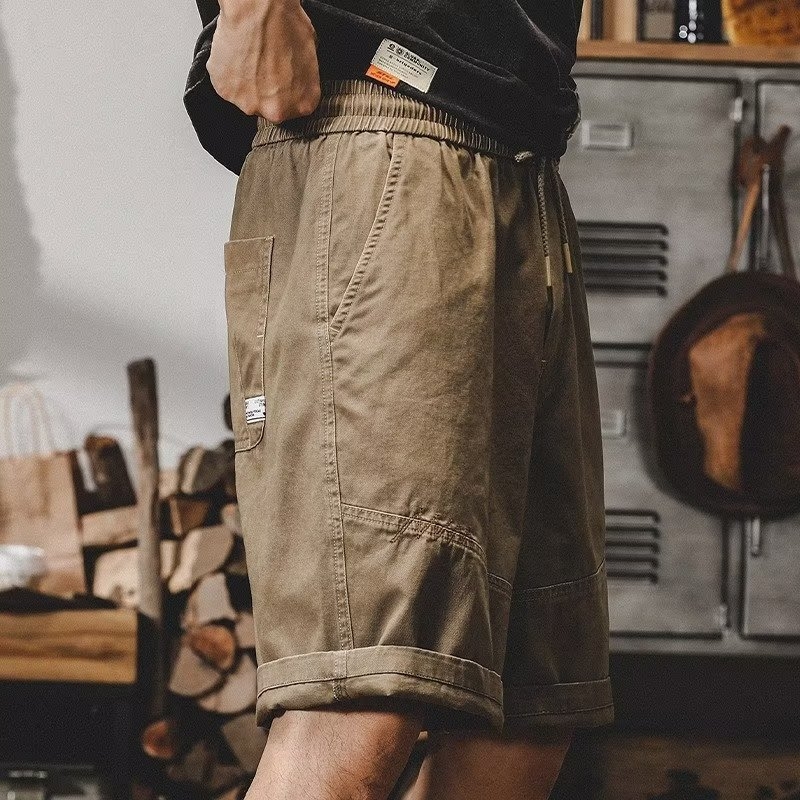 Muški teški retro radnički šorc, ljeto, labav kroj, japanski stil, plus veličina, casual