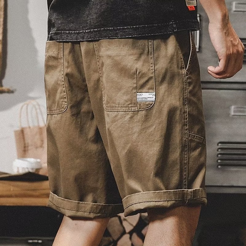 Muški teški retro radnički šorc, ljeto, labav kroj, japanski stil, plus veličina, casual