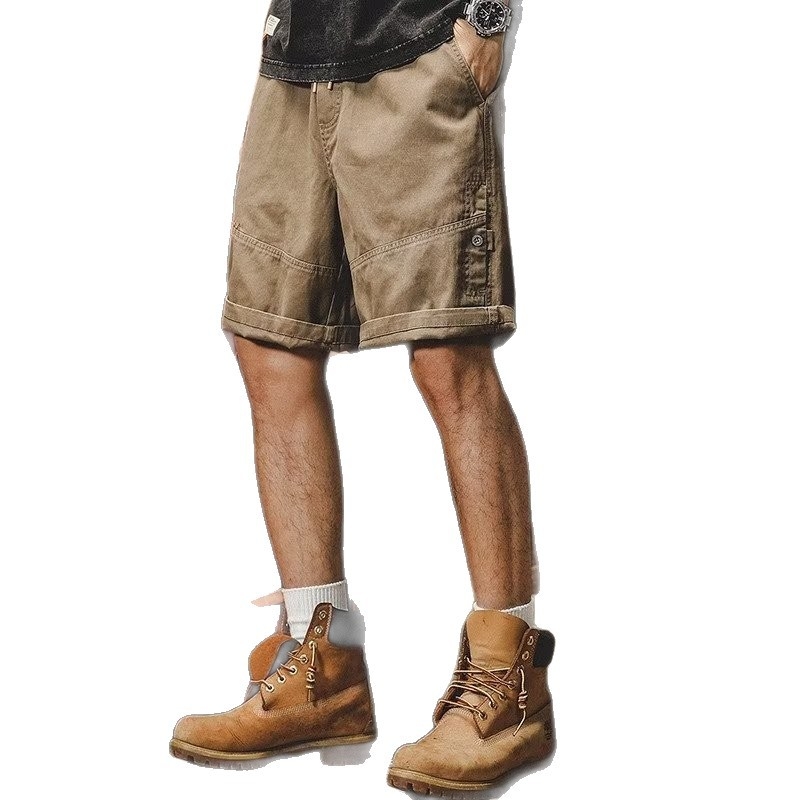 Muški teški retro radnički šorc, ljeto, labav kroj, japanski stil, plus veličina, casual