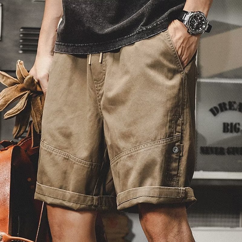 Muški teški retro radnički šorc, ljeto, labav kroj, japanski stil, plus veličina, casual