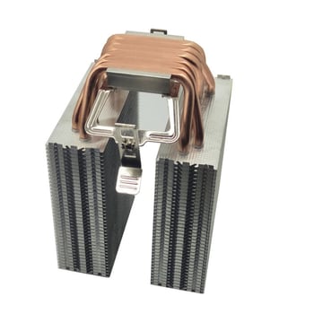 CPU hladnjak s bakreno-aluminijskim rashladnikom, 2 toplovodne cijevi, 110 mm veličina, hidraulički ležaj, 2200 RPM, tiha rada