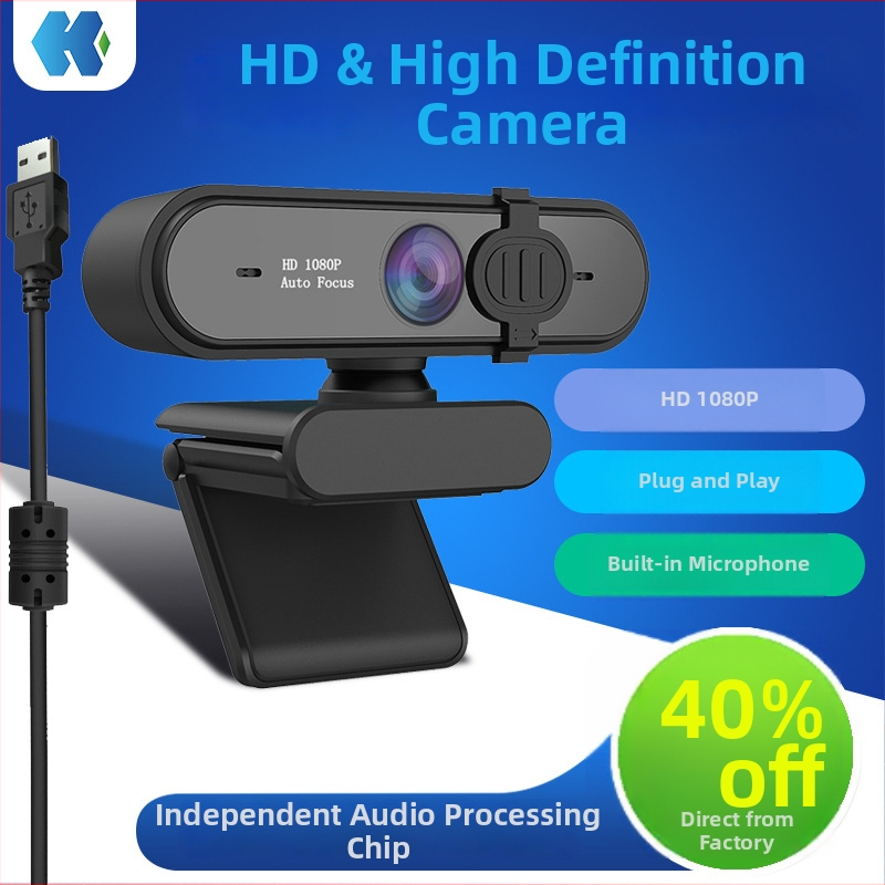 Haokai 1080P60 kamera pre stolný počítač na online vyučovanie USB autofokus zabudovaný mikrofón