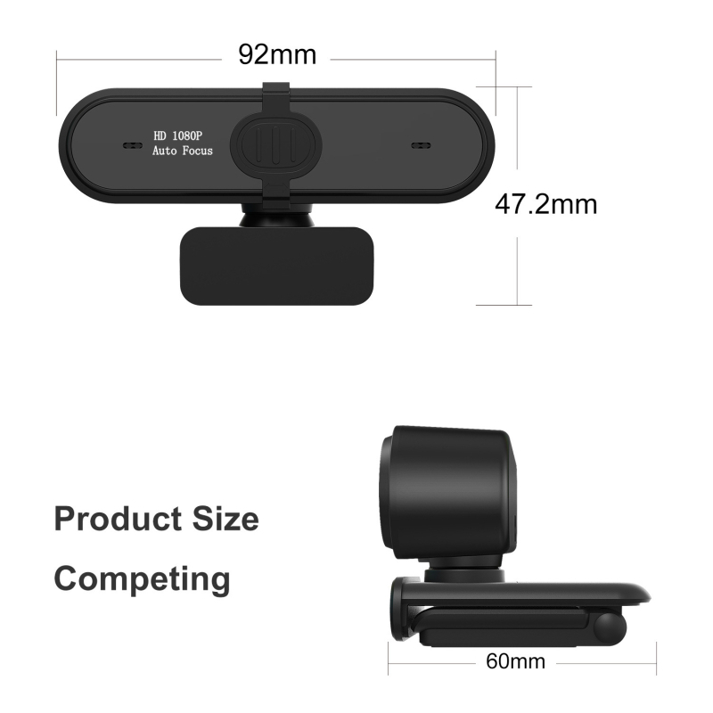 Haokai 1080P60 настолна камера за онлайн обучение с USB, автофокус и вграден микрофон