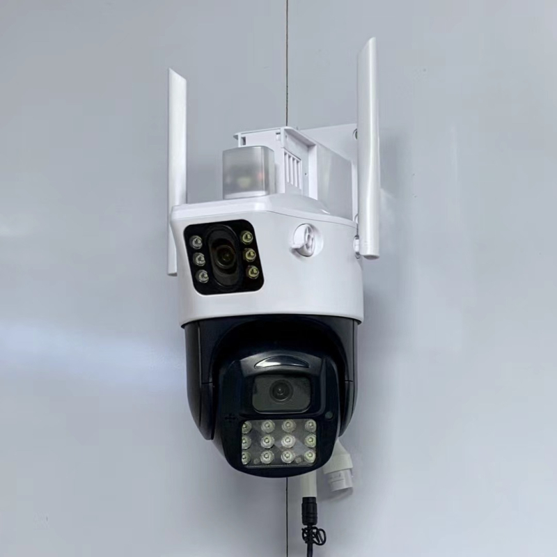 Двуобективна куполна камера с безжичен Wi-Fi icsee за IP видеонаблюдение