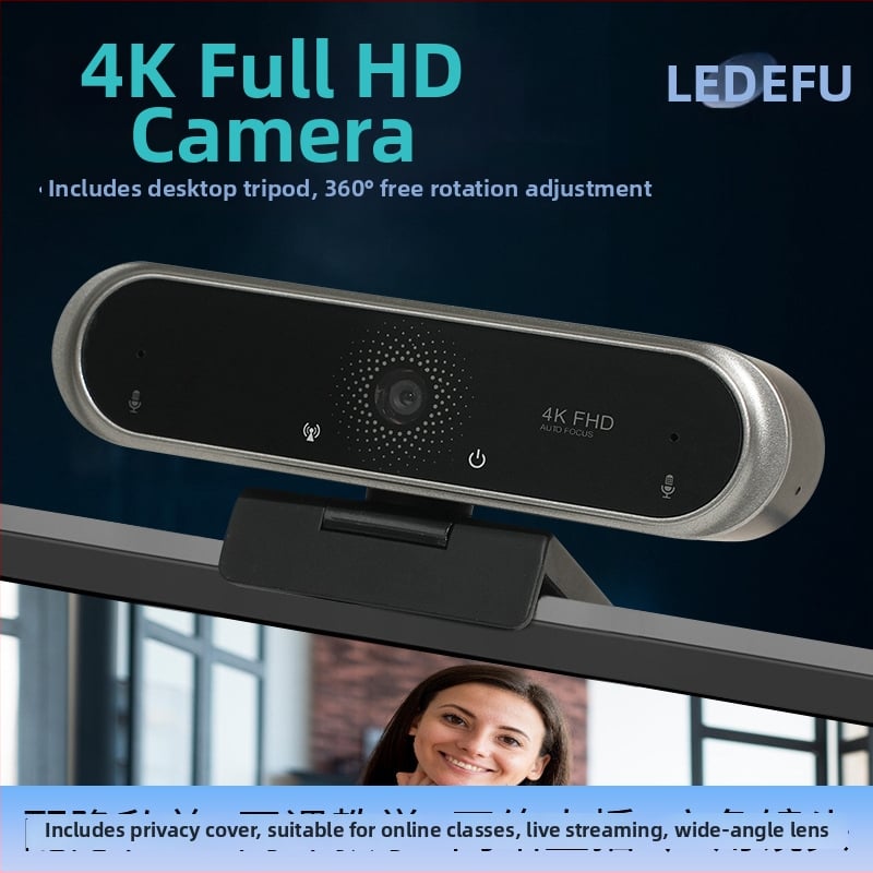 4K USB webkamera pre online vyučovanie s integrovaným mikrofónom a 2D potlačením šumu