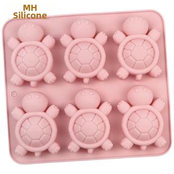 Minghao šesťkomorová silikónová forma v tvare želvy na mousse, mydlo, aromaterapiu — DIY pečenie a studená domáca výroba mydla