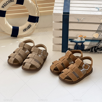 Dječje sandale 22–30, ljetni model, zatvoren vrh, rimski stil, mekana potplata