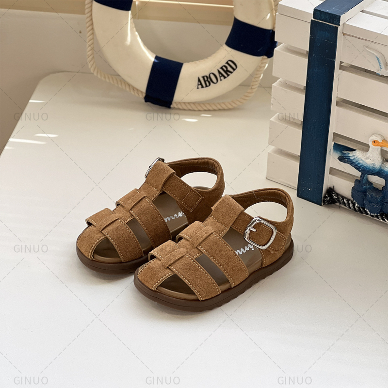 Dječje sandale 22–30, ljetni model, zatvoren vrh, rimski stil, mekana potplata