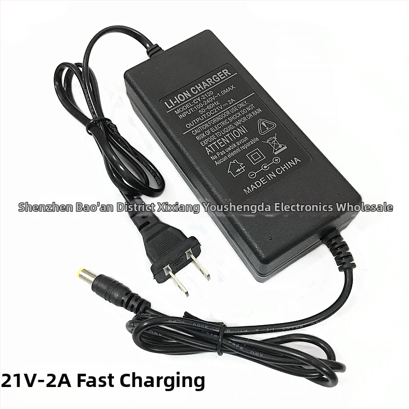 21V Li-ion nabíjačka pre elektrické náradie, rýchle nabíjanie 2A, výstup DC21V