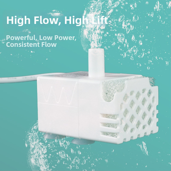 Потопяема помпа за вода за домашни любимци, USB/DC 5V, защита срещу пресъхване, безчеткова водоподаваща помпа и овлажнител