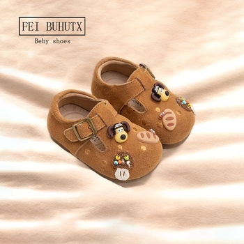 Birkenstock stil dječje cipele s mekim potplatom, kožni gornji dio, životinjski uzorak, za dob 1–3 godine, unisex