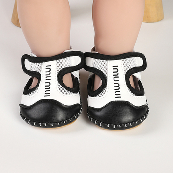Letnje sandale za bebe i malu djecu, mrežasti prozračan gornji dio, mekana potplat, zatvoren prst, zaštita od udaranja, zatvaranje Velcro, unisex, uzrast 12–36 mjeseci