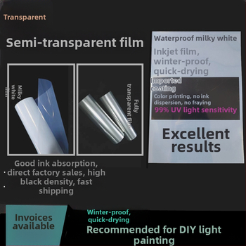 Vodotesný priehľadný inkjetový film na tlač