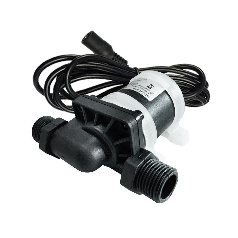 12V-24V безчеткова DC водна помпа, помпа за усилване и циркулация за отопление и охлаждане, висока температурна устойчивост, четирипортова