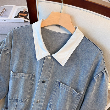 Rochie de damă din denim, cu rever, fără mâneci, lungime midi, croială în A-line, stil elegant