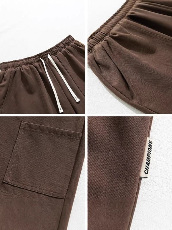 Muške šortse velikih veličina, casual, elastični pojas, retro kroj širokih nogavica, jednobojni, do koljena