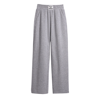 Pantaloni din bumbac plus-size, talie înaltă și croială largă, pentru toamnă, pantaloni casual comozi