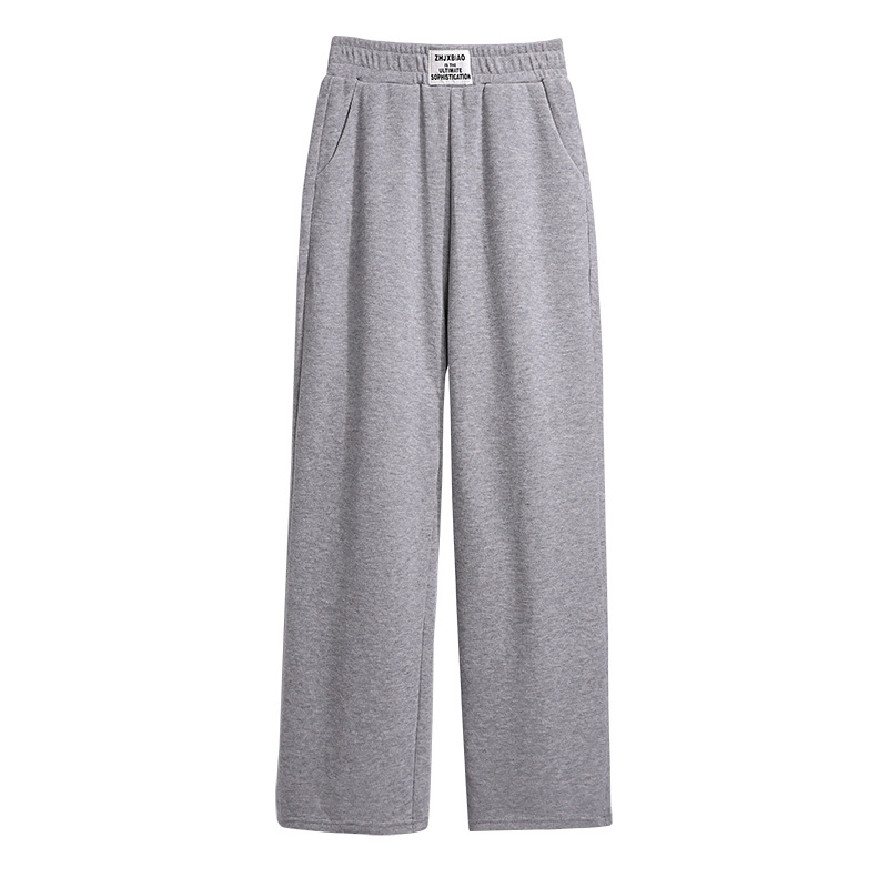 Pantaloni din bumbac plus-size, talie înaltă și croială largă, pentru toamnă, pantaloni casual comozi