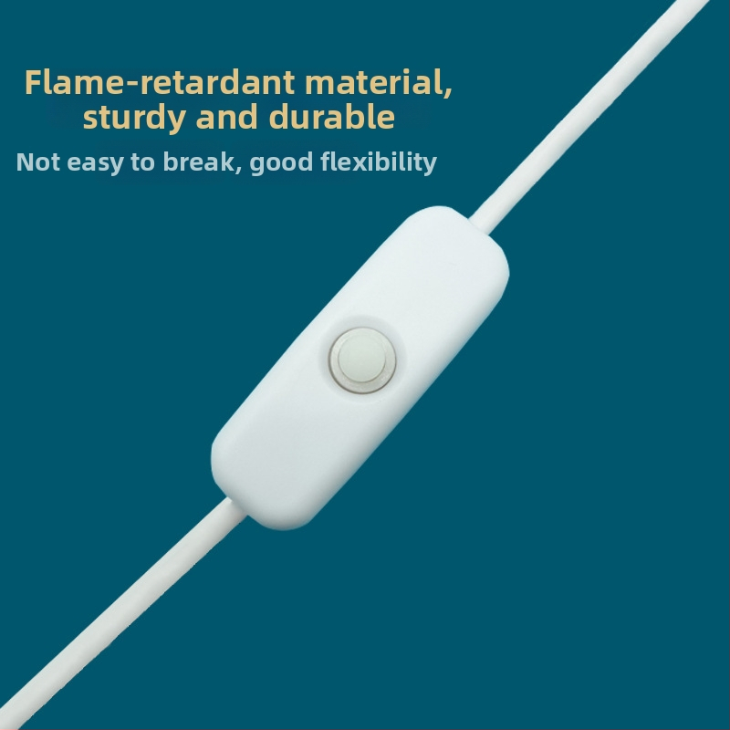 USB kábel so spínačom pre LED nočnú lampu a stolnú lampu, 12V napájací kábel, 1A/2A konektor