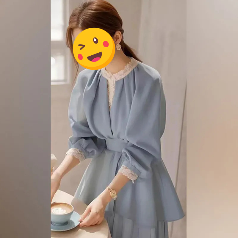 Elegantni dvodijelni komplet: top od šifona s čipkastim rubom i midi suknja, naglašen struk, proljeće-jesen 2025