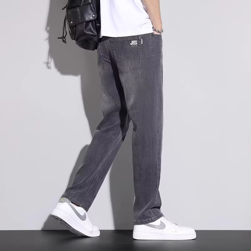 Muške hlače od Tencel denima, lagane i ravnog kroja, svakodnevne casual hlače