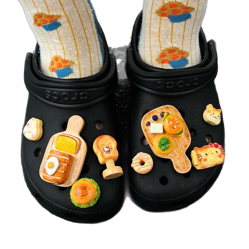 DIY ukrasi za cipele i dodaci, realistični oblici kruha i tosta, kompatibilni s Crocs, odvojivi
