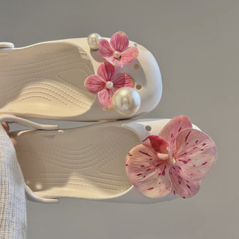 Roza privjesak za Crocs cipele – cvijet leptira i orhideja