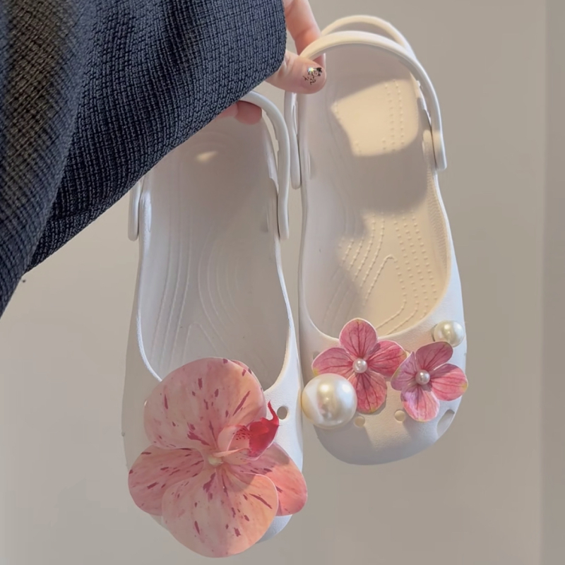 Roza privjesak za Crocs cipele – cvijet leptira i orhideja