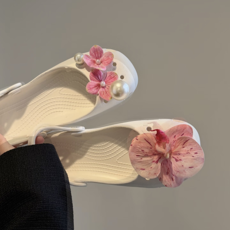 Roza privjesak za Crocs cipele – cvijet leptira i orhideja
