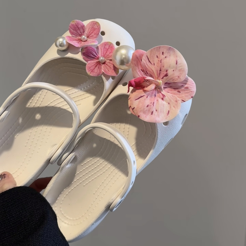 Roza privjesak za Crocs cipele – cvijet leptira i orhideja