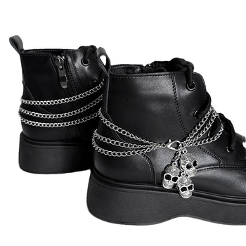 Punk hip-hop lanac za cipele s lubanjom, višeslojni titan čelik, za Martin čizme, Halloween dodatak s glavom duha NR300