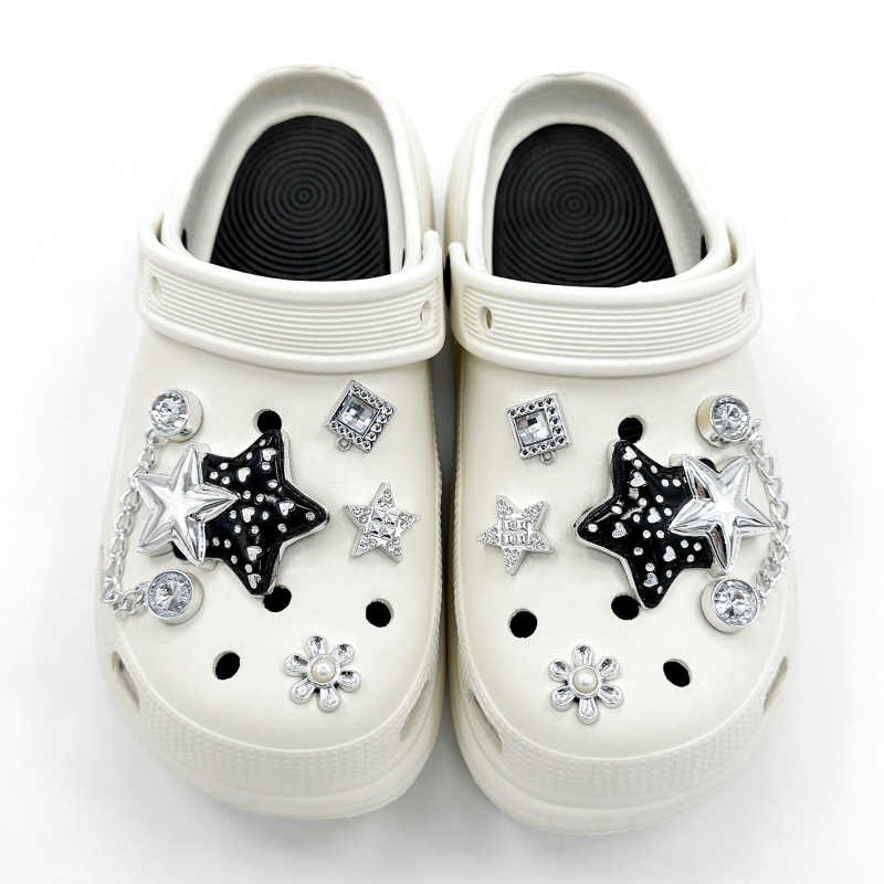 DIY set dodataka za obuću Crocs: zvjezdani lanac i cvjetni ukrasi – vrhunski sjaj