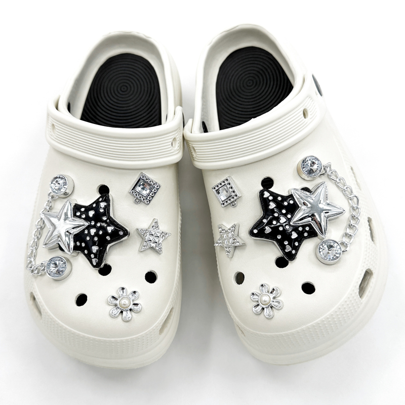 DIY set dodataka za obuću Crocs: zvjezdani lanac i cvjetni ukrasi – vrhunski sjaj