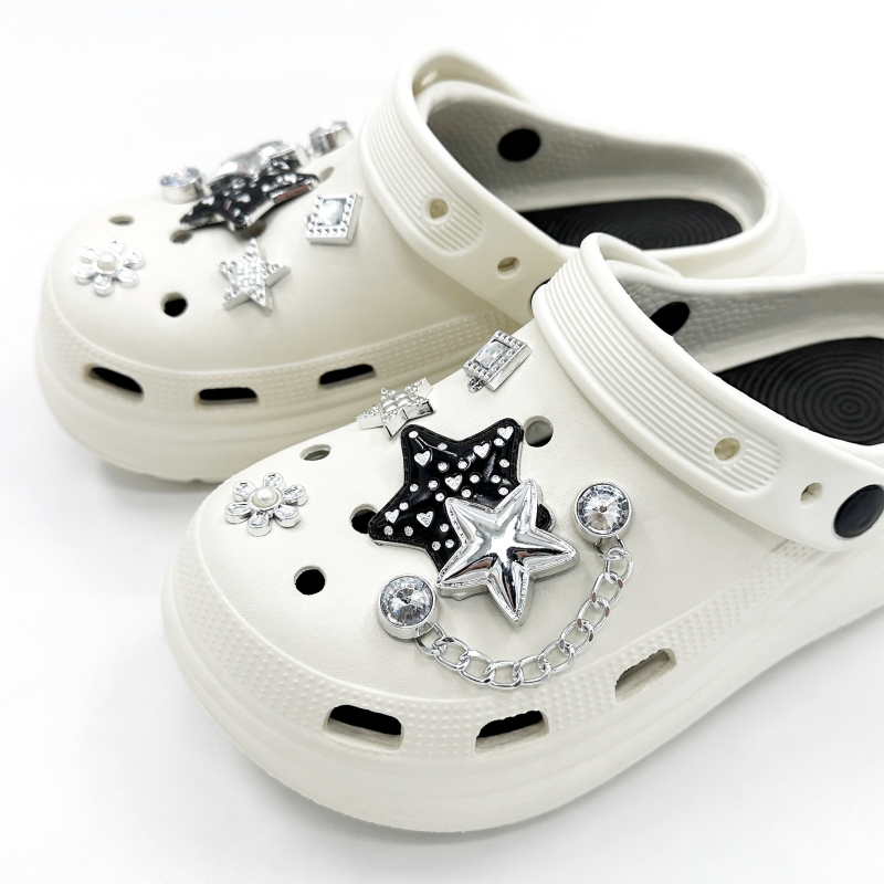 DIY set dodataka za obuću Crocs: zvjezdani lanac i cvjetni ukrasi – vrhunski sjaj