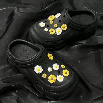 Žute margarete za cipele s rupama u stilu G-Dragona, odvojive DIY kopče za gornji dio cipela