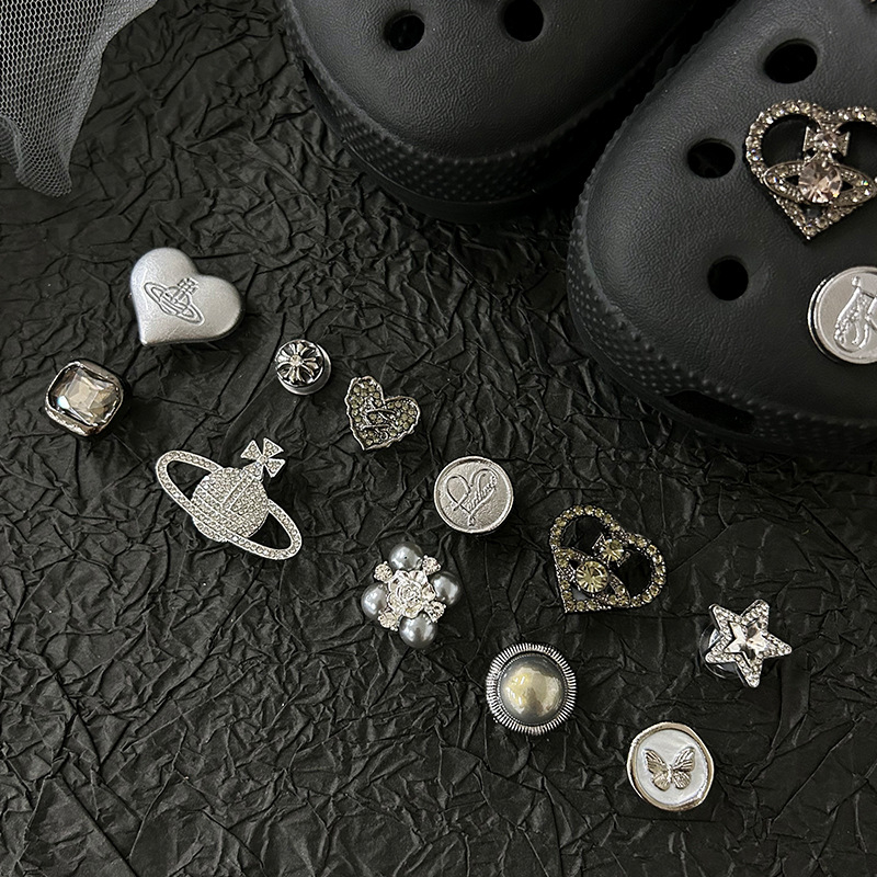 Saturn serija dodataka za cipele s rupama, 3D metalni cvijet za cipele, univerzalna DIY kopča za cipele