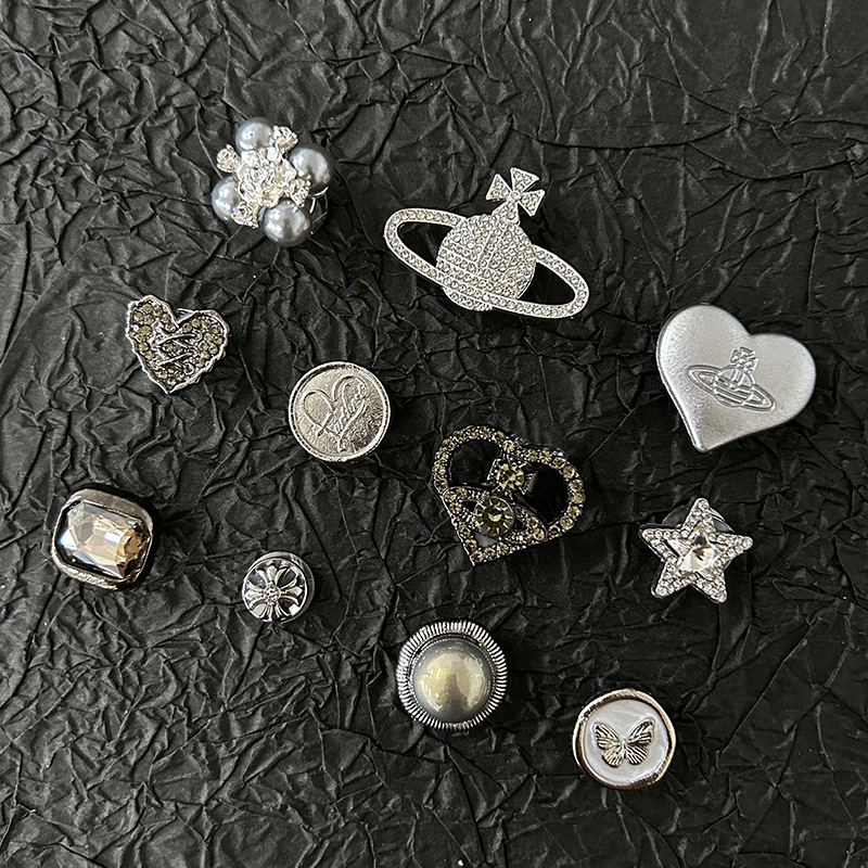 Saturn serija dodataka za cipele s rupama, 3D metalni cvijet za cipele, univerzalna DIY kopča za cipele